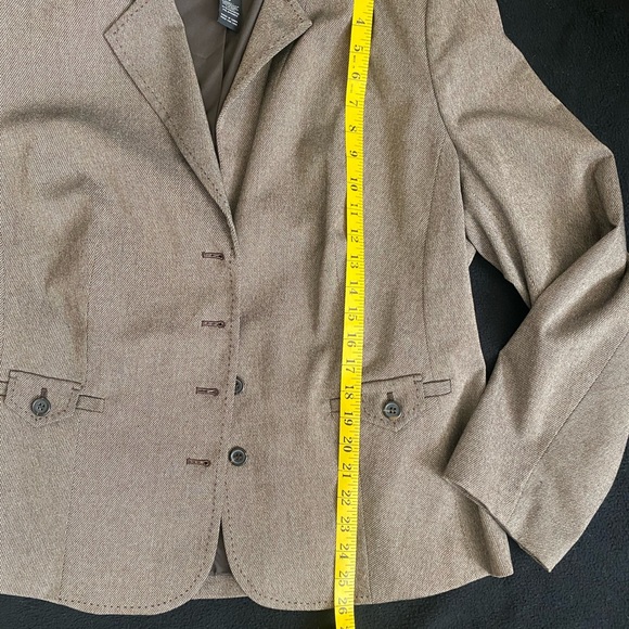 Lane Bryant Brown Tweed  Blazer with Button Detail - Picture 9 of 15